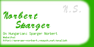 norbert sparger business card